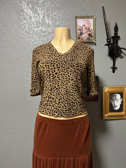 Leopard Print Mid Sleeve S/M