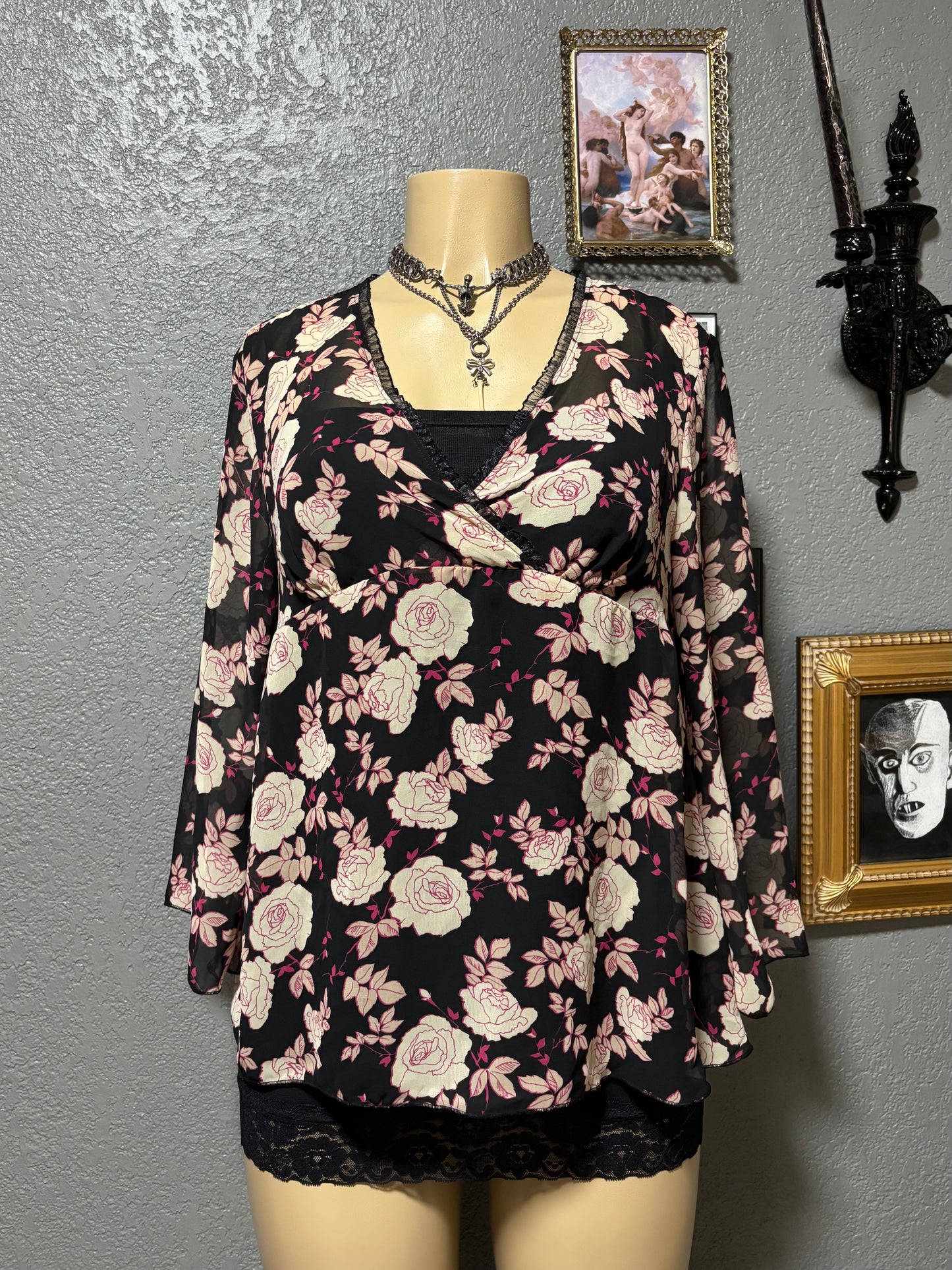 Rose Babydoll Blouse S