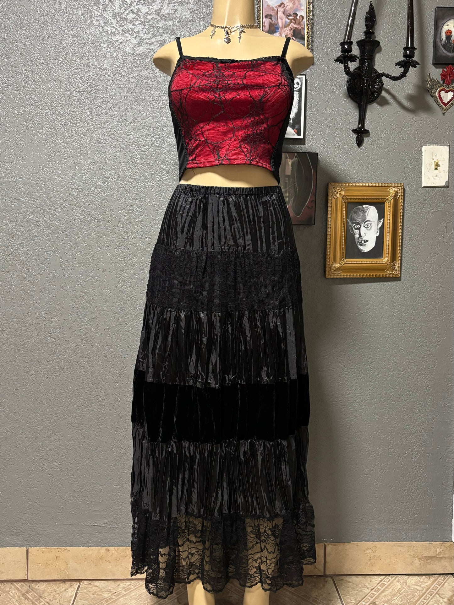 Gothic Spider Web Top M