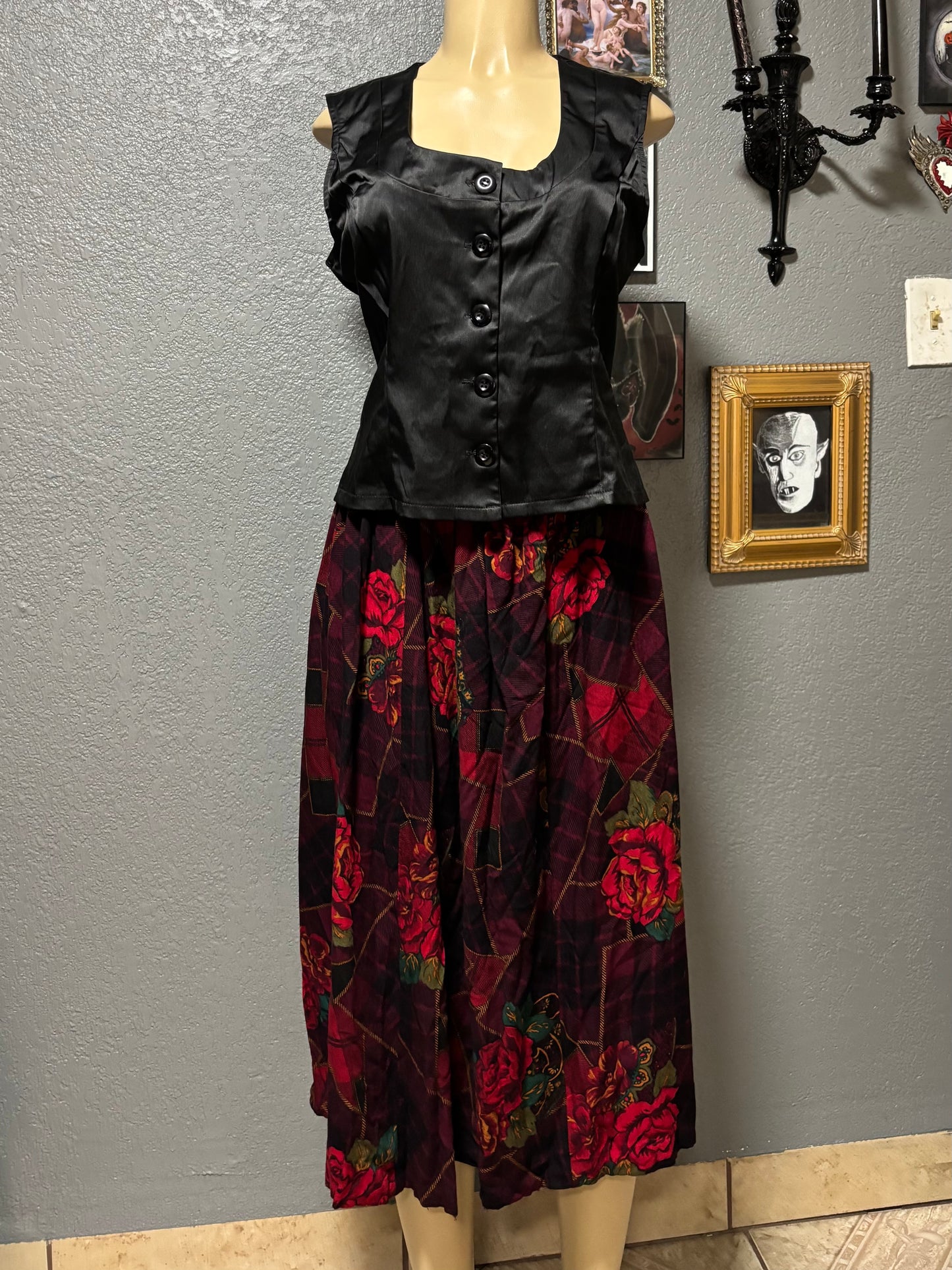 Rose Plaid Skirt 35”