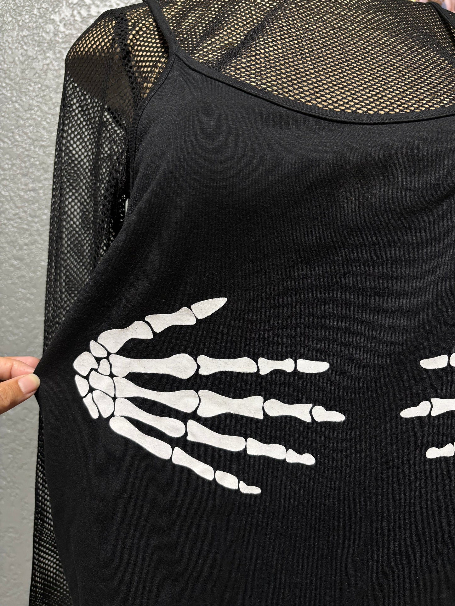 Skeleton Hands Fishnet Top L