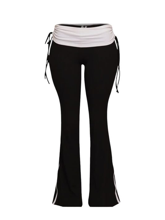 Fatal Contrast Fold-over Pant