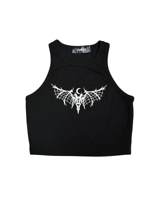 Crescent Bat Crop Tank Top
