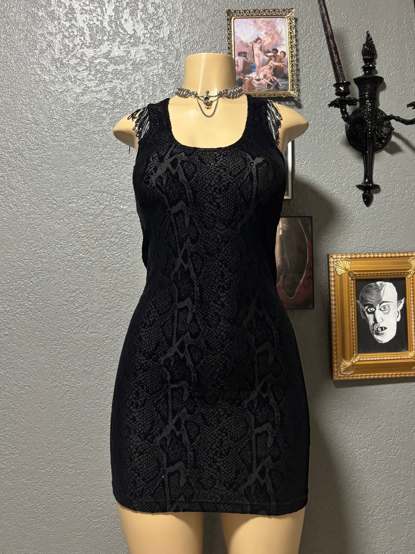Snake Print Dress XS
