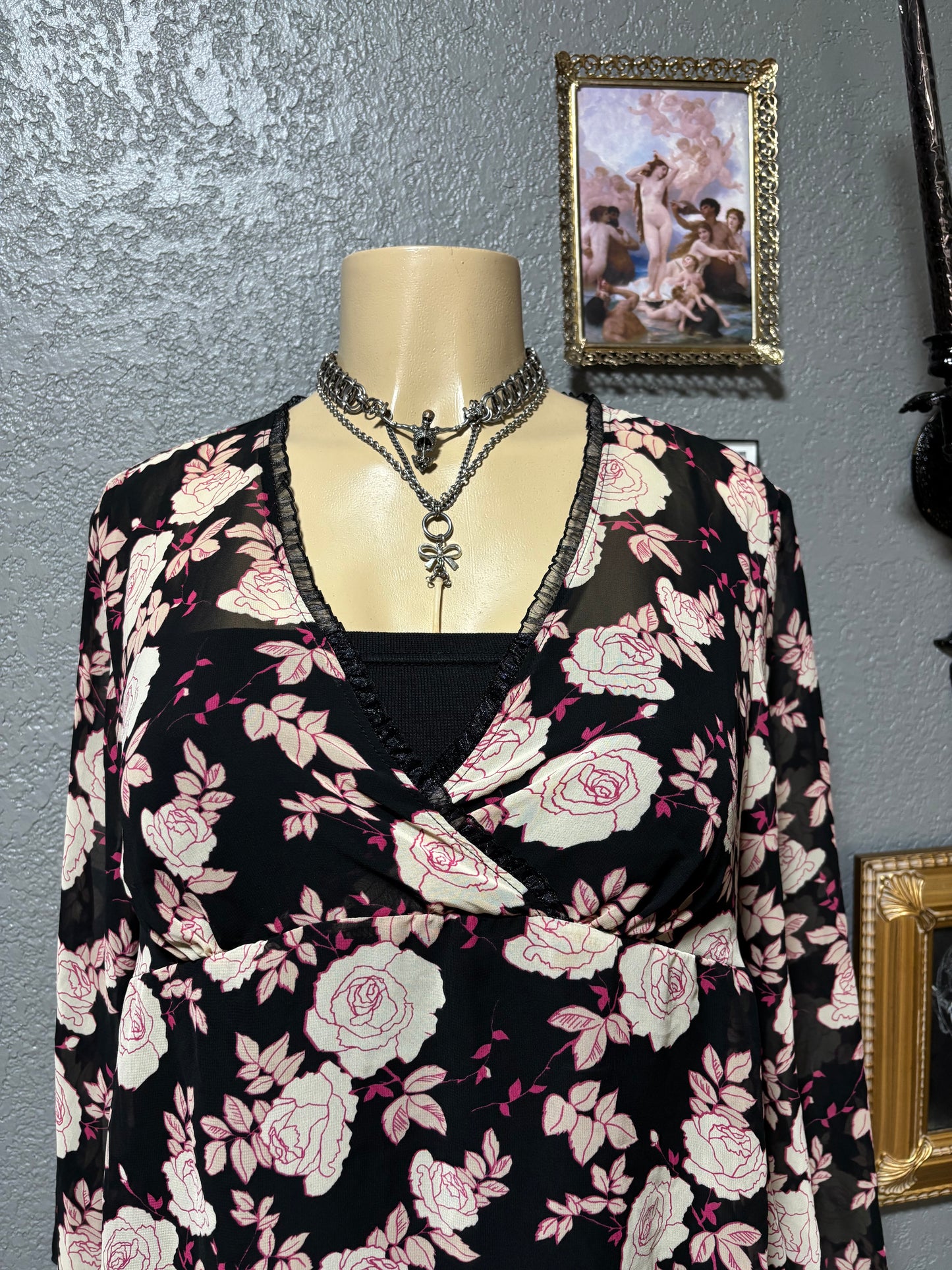 Rose Babydoll Blouse S