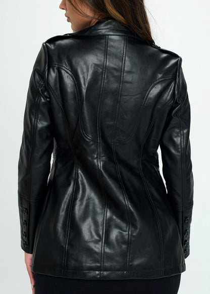 Classic Pleather Trench Coat