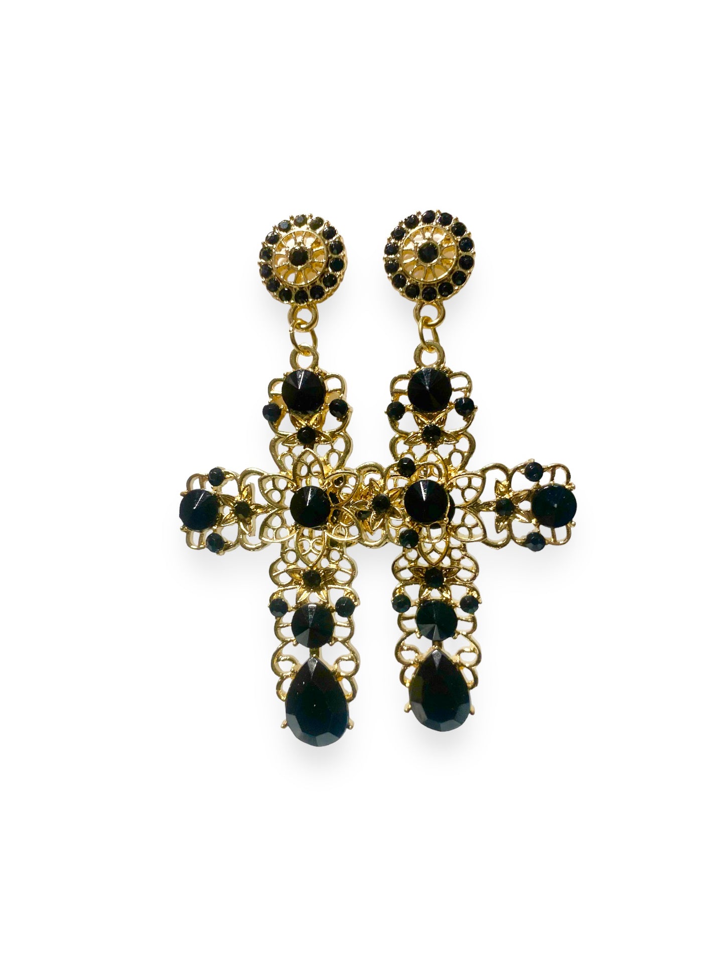 Rhinestone Cross Earrings