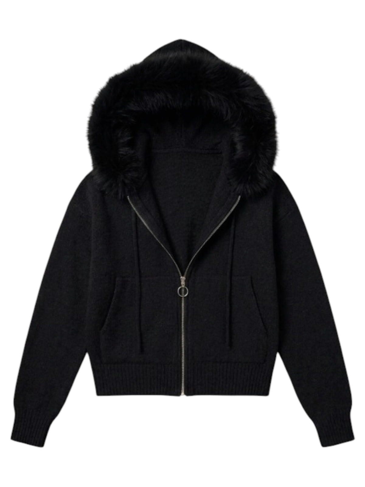 Soft Fur Trim Hoodie