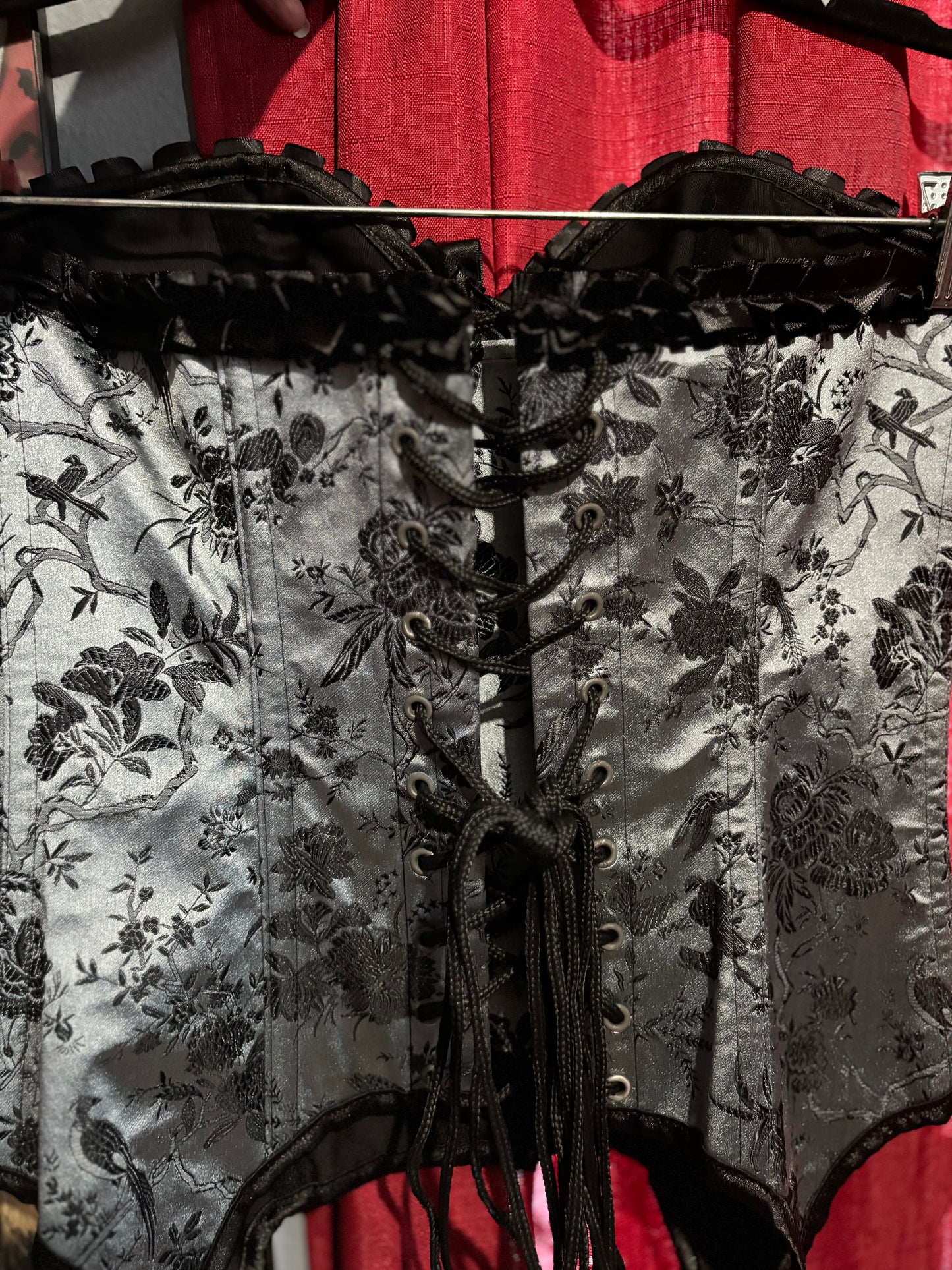 Grey Jacquard Corset M