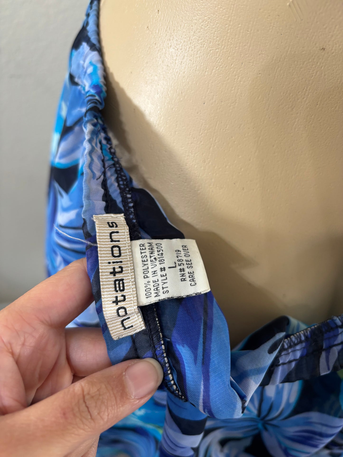 Y2k Blue Floral Midi Skirt Large