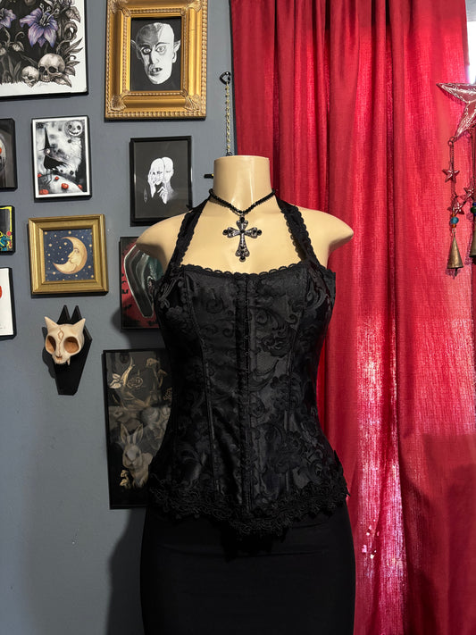 Black Halter Corset 36