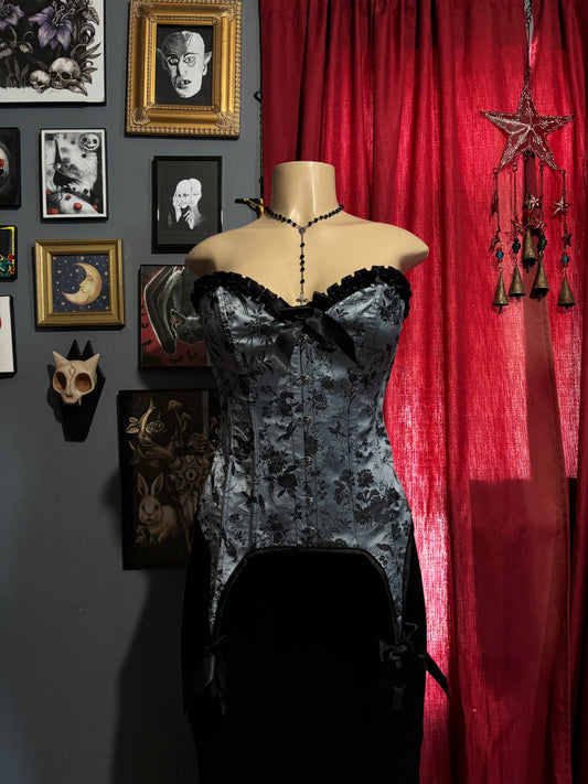 Grey Jacquard Corset M