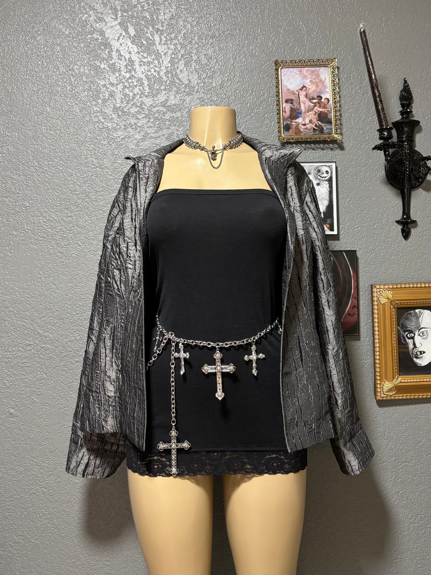 Chicos Silvery Coat Size 2