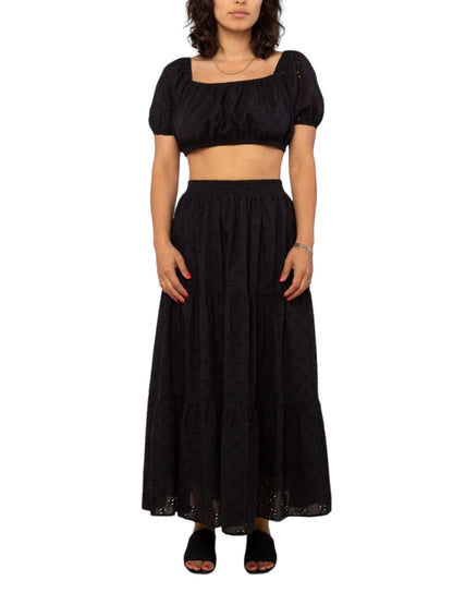 Black Flora Skirt