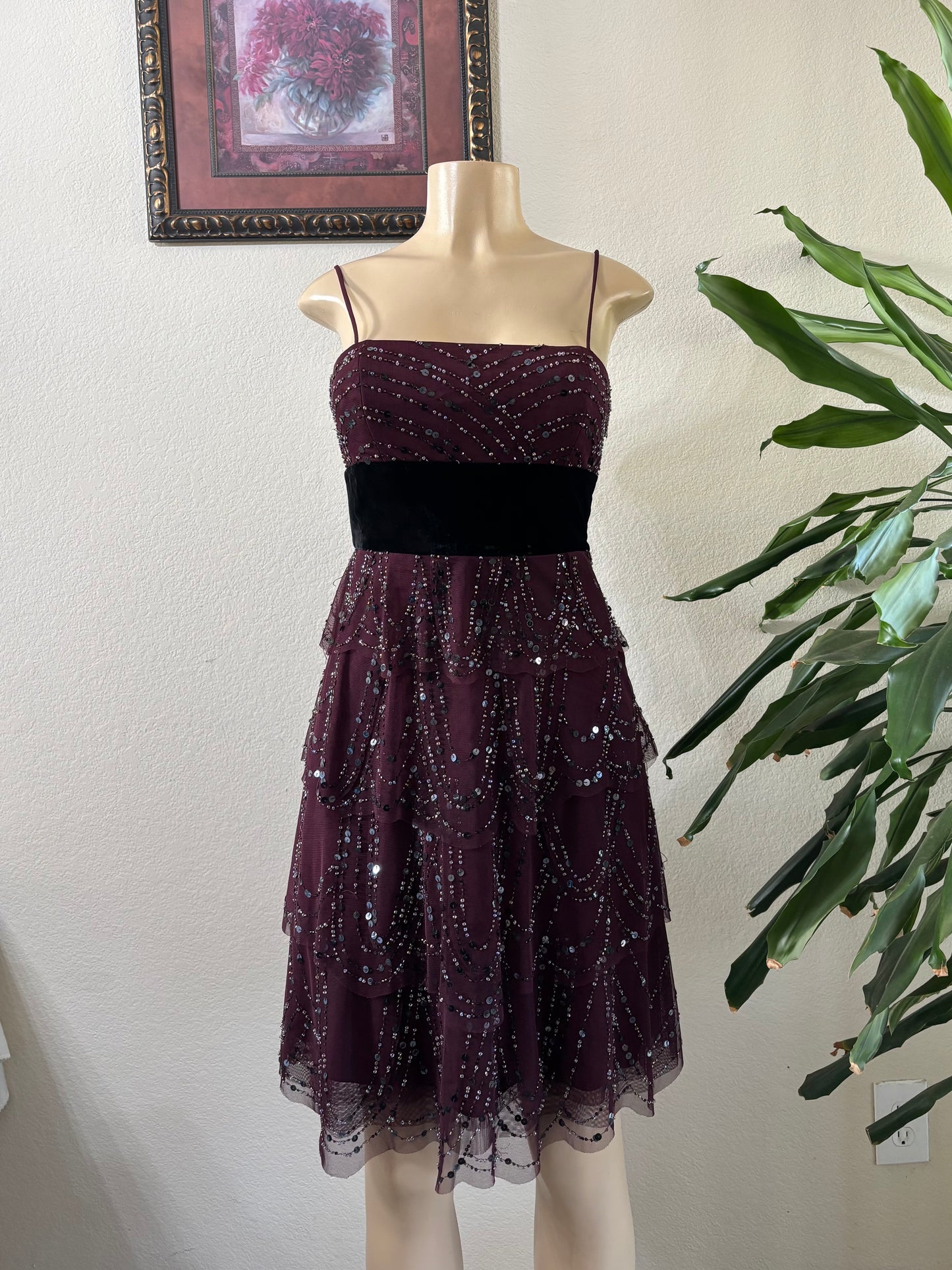 Purple Beaded Dress Small