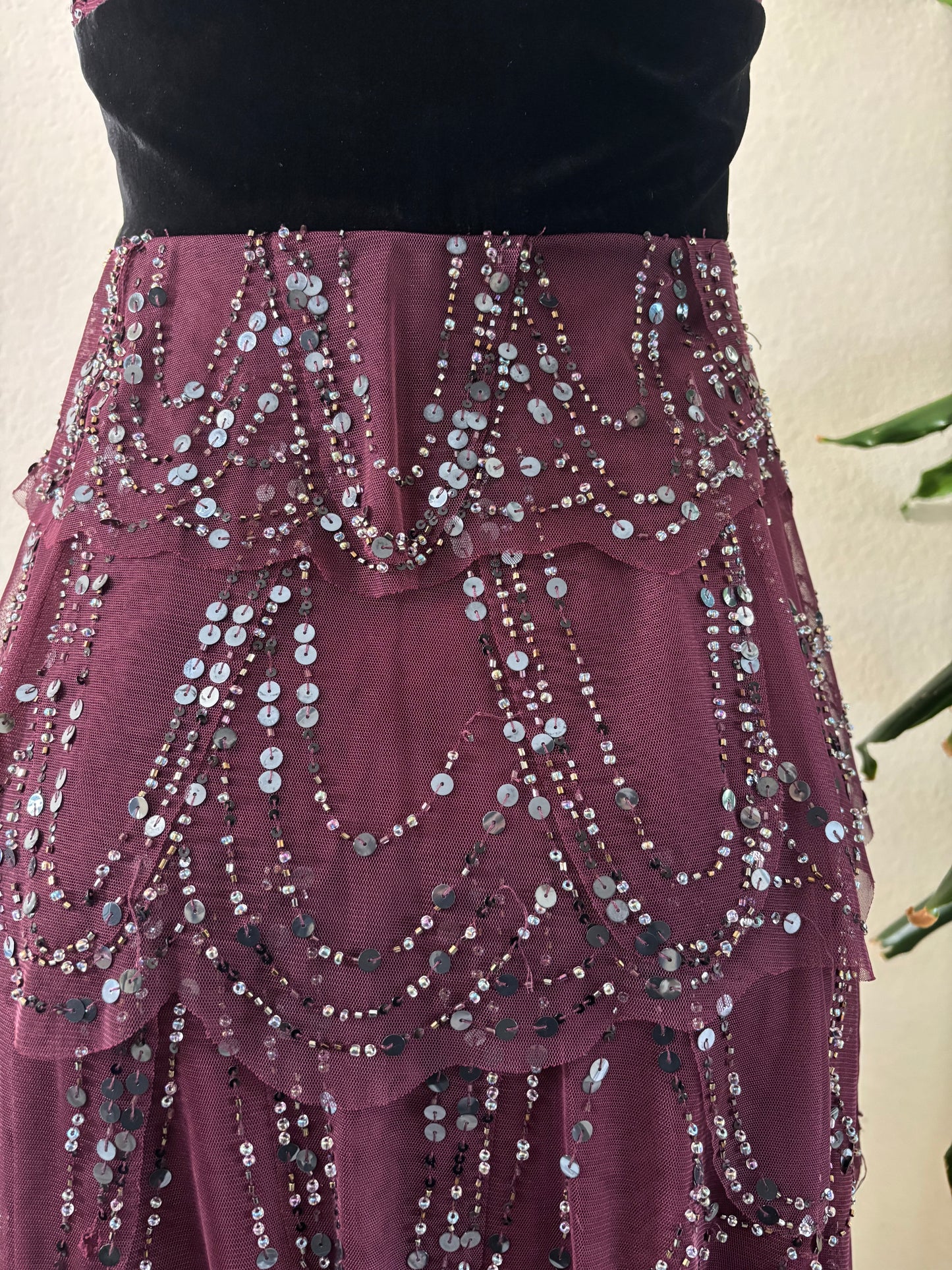 Purple Beaded Dress Small