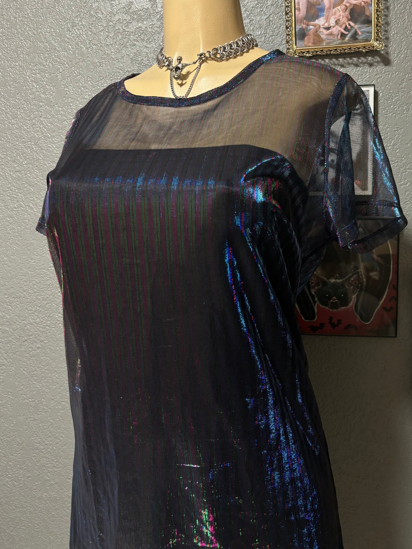 Metallic Mesh Dress