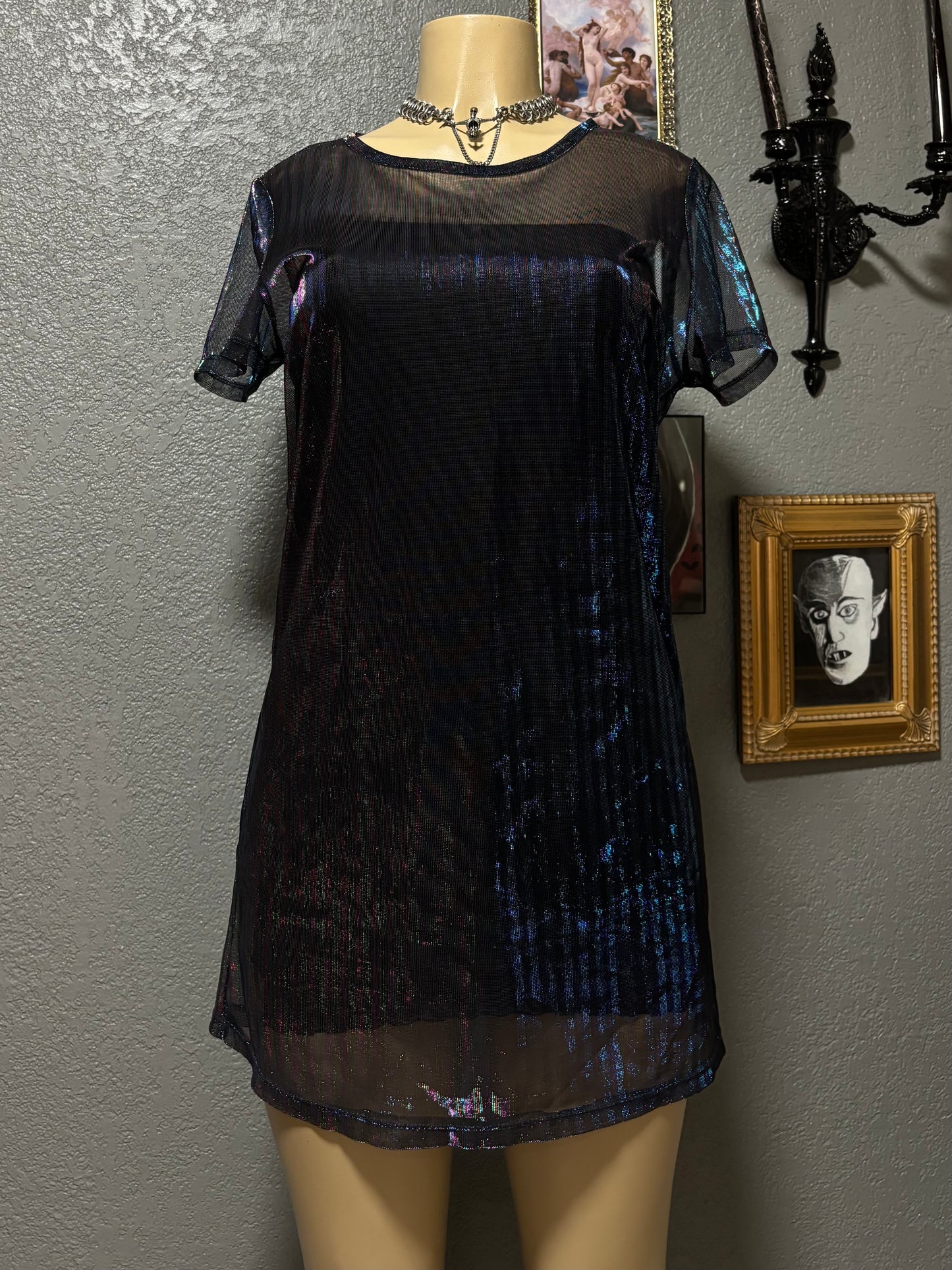 Metallic Mesh Dress