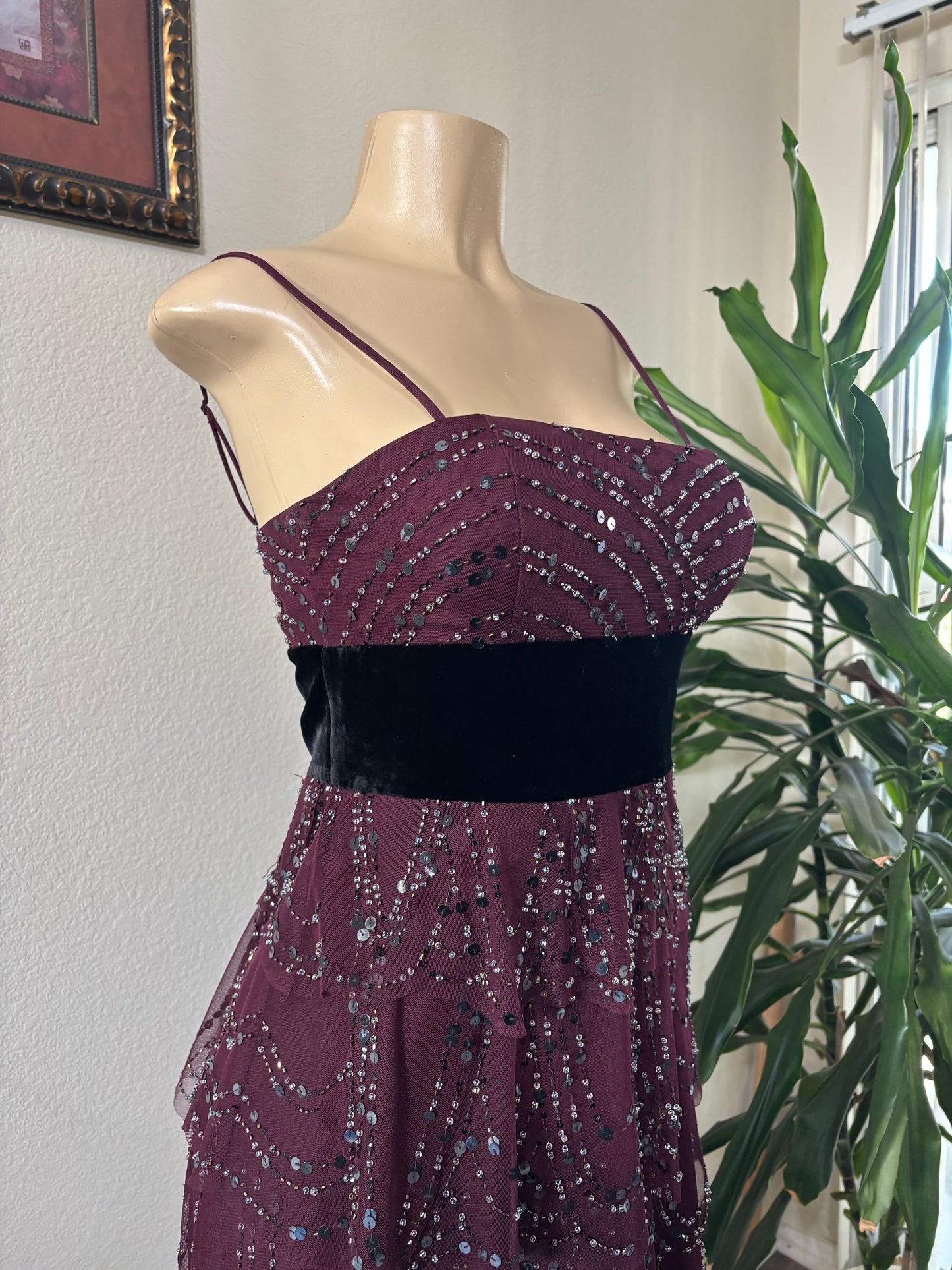 Purple Beaded Dress Small