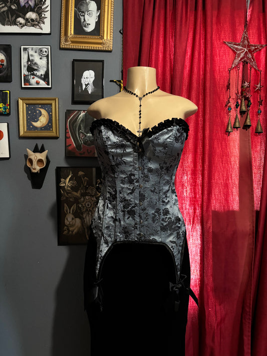 Grey Jacquard Corset M