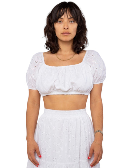 White Flora Top