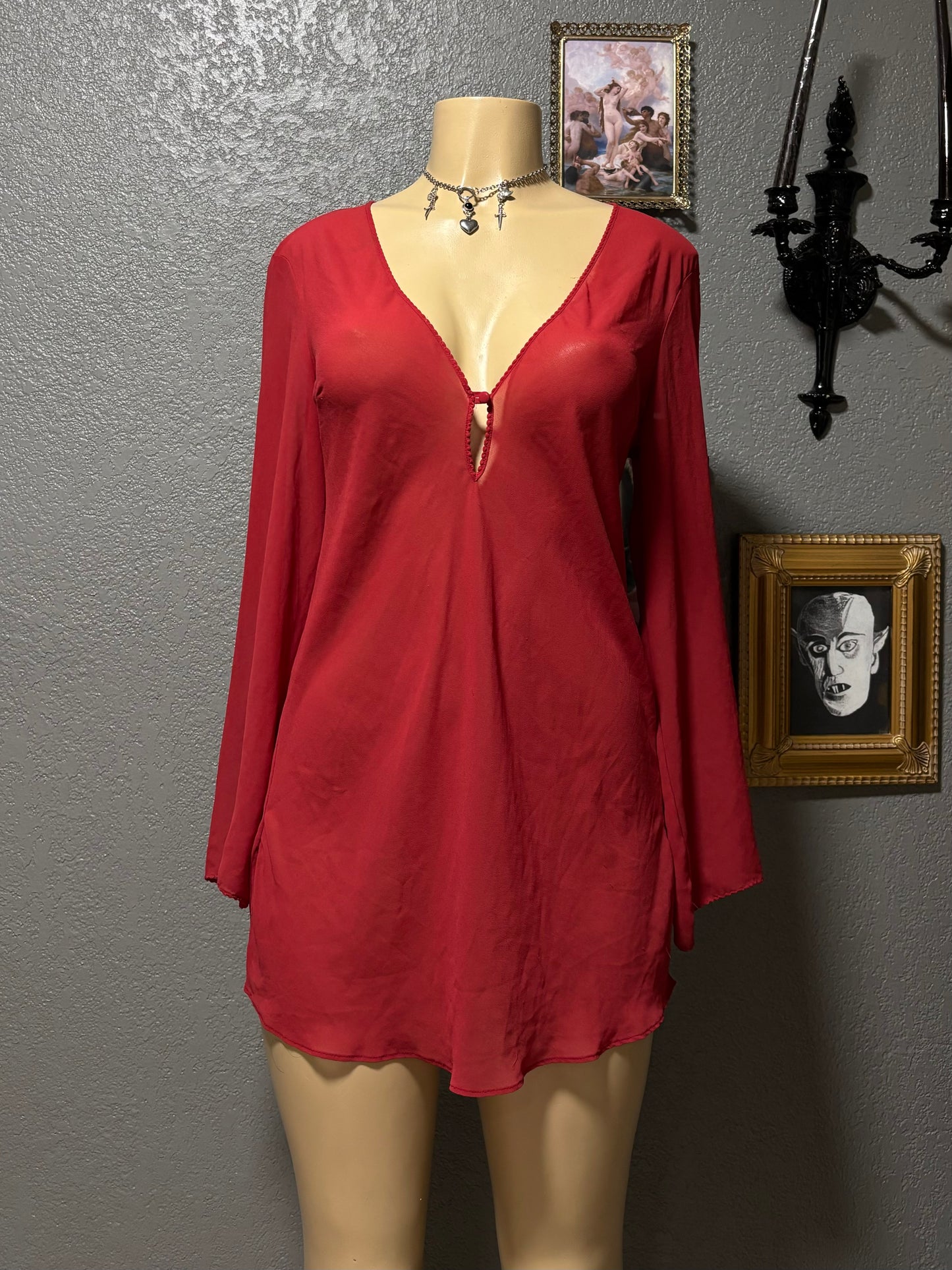 VC Sheer Longsleeve Nightdress S