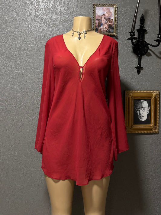 VC Sheer Longsleeve Nightdress S