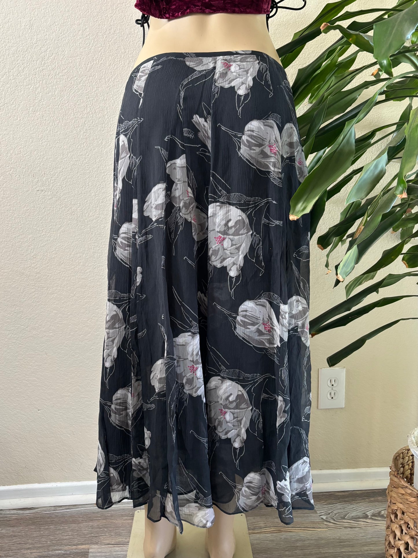 Grey Floral Skirt Size 10