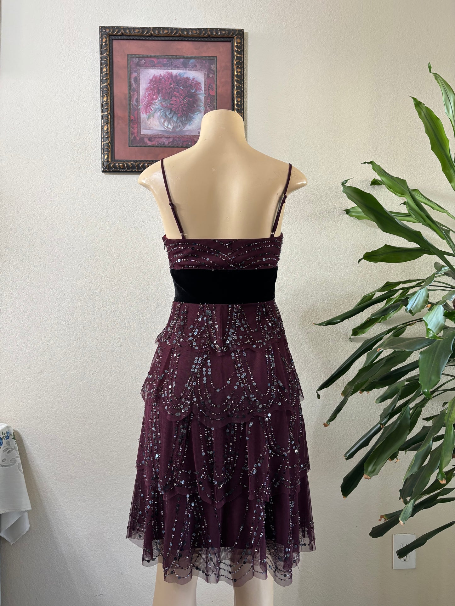 Purple Beaded Dress Small