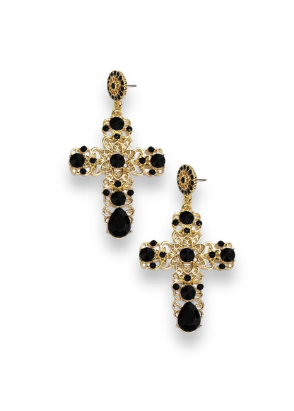 Rhinestone Cross Earrings