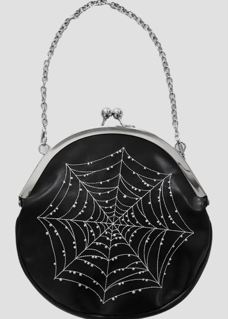 Spiderweb Convertible Clasp Handbag