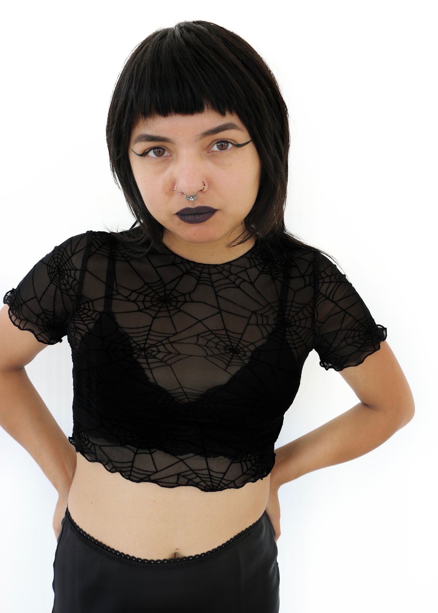 Spiderweb Mesh Crop Top 4XL