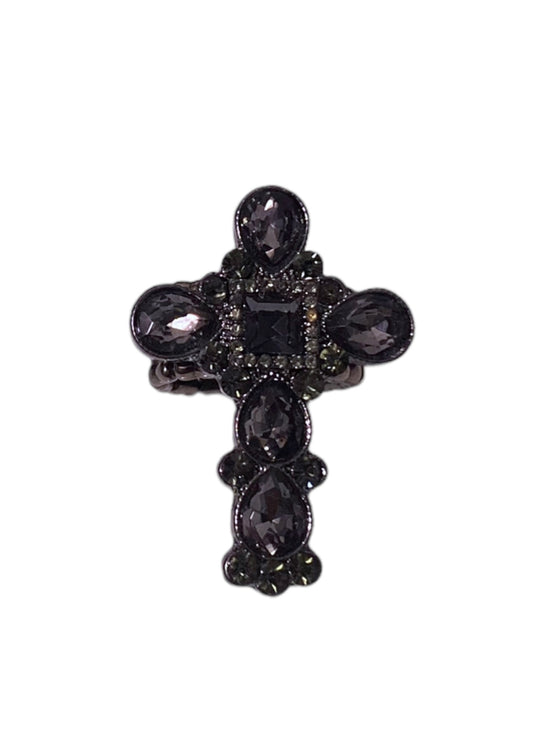 Rhinestone Cross Ring