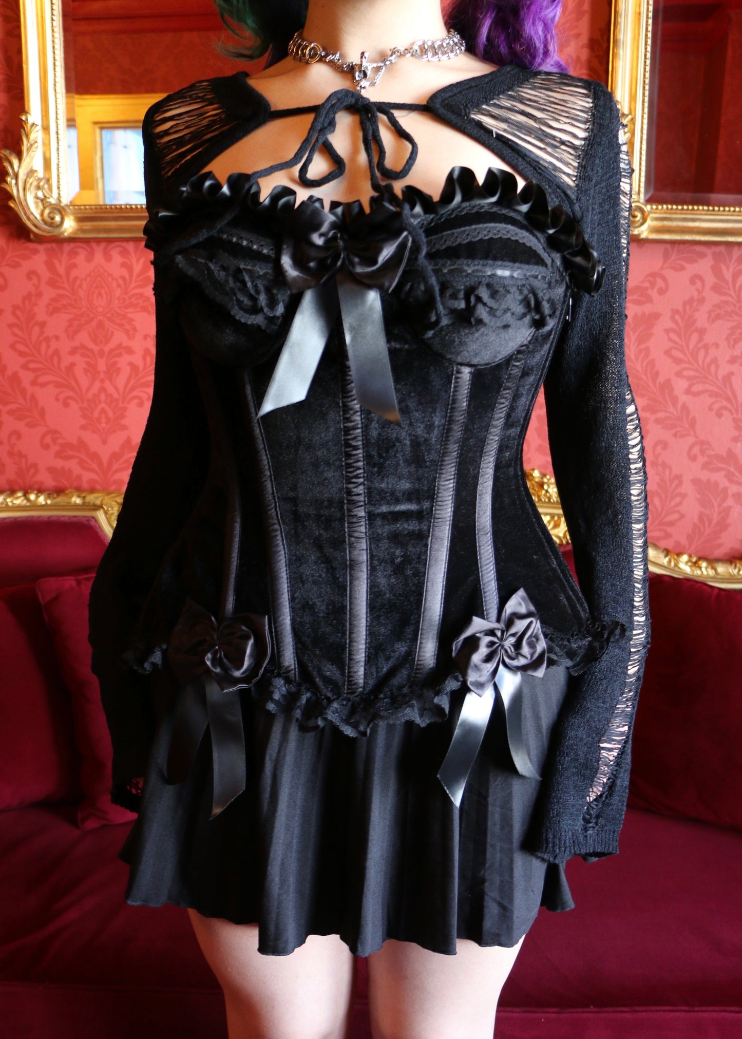 Black Velvet Steel Bone Corset