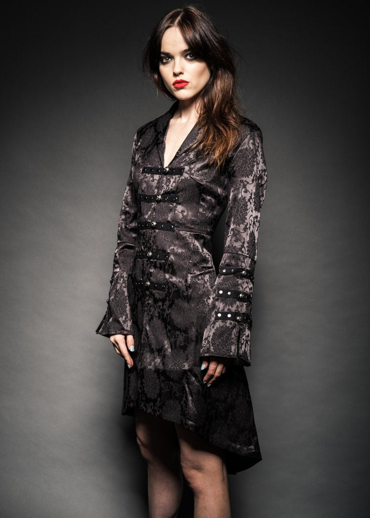 Black Floral Brocade Victorian Jacket