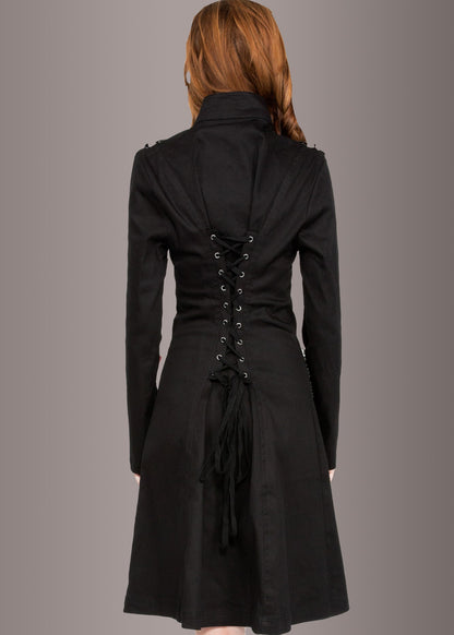 Black Gothic Coat Steampunk Jacket with Buckles