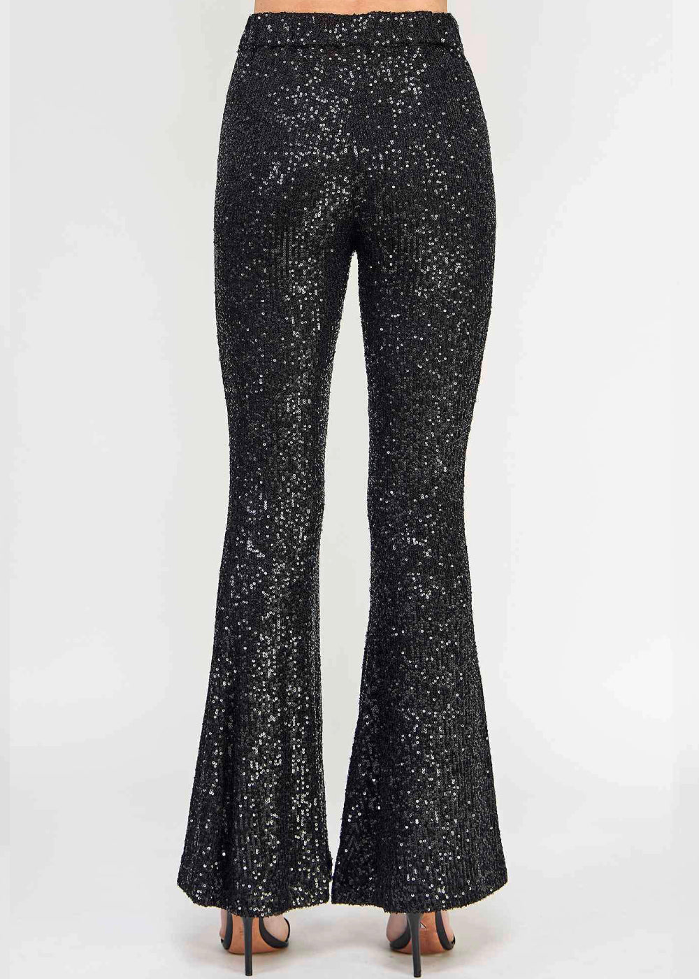 Black Sequin Bell Bottom Pants Sequin Flare Pants