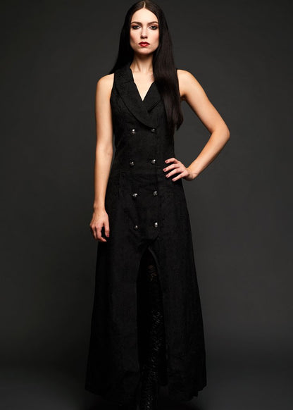 Black Long Sleeveless Gothic Coat